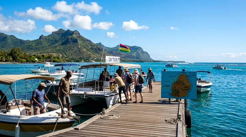 Map of Mauritius boat tour departure points and popular routes